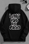 Unisex 3 Thread Cotton Black Usemybrain Print Loose Fit Sweatshirt Hoodie