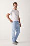 100% Cotton Single Jersey Compact Combed Cotton Fabric Men's Pajama Bottoms Blue Comfortable Fit with Pockets Elastic Drawstring Anti-Sweat Breathable Flexible - 4