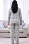 Plaid Patterned Thermal Fabric Ultra Soft Plus Size Oversized Knitted Pajama Set - 3