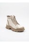 26Kz-0027 Beige Leather Winter Women's Boots - 2