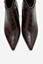 Juxon Brown Patterned Buckle Women's Short Heeled Boots - 3