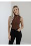Women's 2-Piece Zero-Sleeve Sleeveless Bodysuit High Neck Viscosa Badi 2 Pieces Fisherman Badi - 3