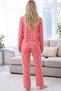 Pink Patterned Thermal Fabric Ultra Soft Buttoned Knitted Pajama Set - 3