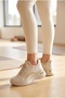 Women's Glitter Detailed Thick Sole Sneaker Lace-Up Comfortable Walking and Sports Shoes Metallic Detailed Casual Sneaker - 4