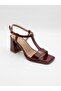 Women's Thick Heeled T-Strap Sandals Square Toe Ankle Strap Stylish Casual Sandals