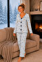 Raporlu Viscose Long Sleeve Patterned Pajama Set - 2