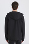 Ds Damat Regular Fit Black Hooded Scuba Coat with Fleece Inside - 3