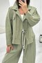 Khaki Shirt and Pants Set with Detailing Per51463 - 2