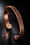Double Greek Motif Magnetic Pure Copper Men's Bracelet Handmade Adjustable Cuff
