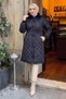 Quilted Coat Navy Blue Hm2956 - 2