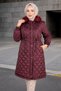 Quilted Coat Burgundy Hm2956 - 3