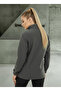 Smoked Women's Fleece Jacket with Front Piece Detail and 3 Pockets - 3