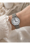 Women's Wristwatch Silver Color Mesh Steel Band Casual and Stylish Combination Japanese Machine Gift Boxed - 3