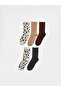Two Mt Shop Quality Lcw Dream Beige Leopard 5-Pack Women's Socks