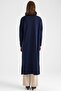 Button Closure V-Neck Long Knitwear Cardigan Dark Blue 8291 - 7