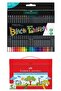 Faber-Castell Premium Paint Set - 24-Piece Black Edition Dry Paint + 24-Piece Plastic Bag Pastel Paint