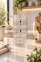 3-Piece Heart Patterned Glass Cookie Container & Dragee Container – 3-Tier Glass Presentation and Storage Set with Lid