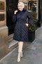 Quilted Coat Navy Blue Hm2956 - 3