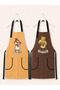 Kitchen Apron Set of 2 for Women and Men, Stain-Resistant, Water-Repellent, Printed, Colorfast Fabric Apron - 3