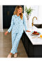 Raporlu Viscose Long Sleeve Patterned Pajama Set - 2
