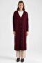 Button Closure V-Neck Long Knitwear Cardigan Claret Red 8291