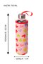 Glass Water Bottle with Case 750 ml Heart Patterned – Steel Lid with Carrying Strap Protected Sports School Office Detox Water Bottle - 2