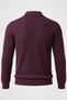 Arco Premium Textured Knitwear Buttoned Polo Collar Long Sleeve Plum Men's Sweater - 8