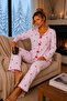 Raporlu Viscose Long Sleeve Patterned Pajama Set