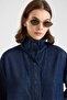 Drawstring Detailed Soft Denim Jacket and Trousers Two-Piece Set Dark Blue 9472-Tk - 6