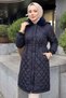 Quilted Coat Navy Blue Hm2956 - 6