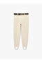 Ribbed Belted High Waist Trousers with Foot Band Detail