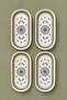 4-Piece Minel Kayık Porcelain Plate Oval Presentation Serving Patterned Breakfast Snack Plate Pastry Dessert Gift Set - 3