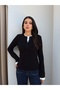 Polo Collar Cuff Detailed Sweater - 4