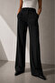 Women's High Waist Palazzo Pants Double Set (Black, White) - 2