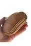 Genuine Leather Tan Brown Mini Clip-On Scholarship Women's Mini Handbag Wallet Card Holder 012 - 3