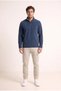 Men's 6240 Basic Stand Collar Fleece Navy Blue - 2
