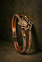 Jasper Stone Flower Motif Pure Copper Women's Bracelet Handmade Adjustable Clasp - 6