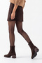 Women's Heeled Boots&Booties Blunt Toe Wood Pattern Heel Zippered Daily Classic Boots Noyes Brown Suede - 4