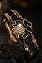 Jasper Stone Flower Motif Pure Copper Women's Bracelet Handmade Adjustable Clasp - 3