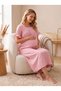 New Season Powder Muslin Fabric Buttoned Breastfeeding Compatible Design Short Sleeve 100% Cotton Maternity Nightgown - 6