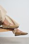 Jade Rome Beige Suede Leather Single Buckle Detail Closed Toe Flat Sole Women's Ballerinas - 6