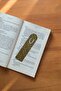 Flower and Green Checker Pattern Silver Metal Bookmark