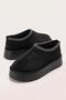 Mini Suede Fur Inside, Embroidered, Thick Sole Women's Ankle Boots Black