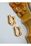 Zircon stone earrings - gold color - - 3