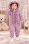 Sweet Baby Girl 3-Piece Winter Tracksuit Set Premium 3-Yarn Ruffled Hooded Top and Bottom Set