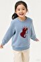 Girl's Appliqued Embroidered Crew Neck 2-Piece Sweatshirt - 4