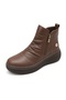 Kemal Aygün-Mammamia Genuine Leather Double Zipper Women's Boots - 2