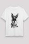 German Shepherd Printed Unisex White T-Shirt