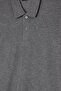 Men's Regular Fit Classic Cut Long Sleeve Anthracite Polo Collar Sweatshirt - 4