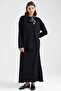 Scarf Detailed Skirted Knitwear Set Black 9471-Tk - 3